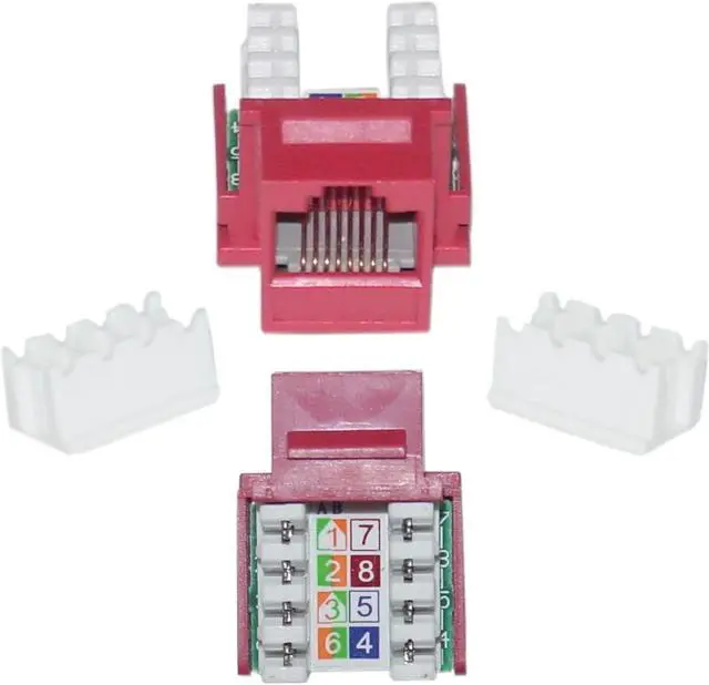 Main image of Cable Wholesale Cat 6 Keystone Jack RJ45 Female to 110 Punch Down - Red