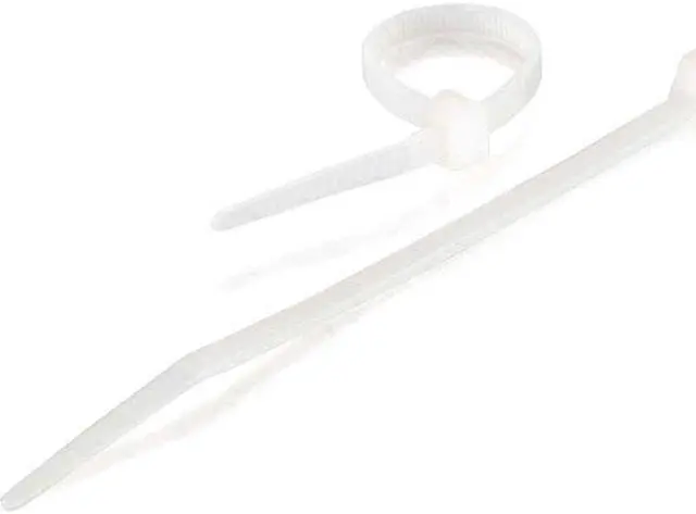 Main image of C2G/Cables to Go 43044 Releasable/Reusable 7.75-Inch Cable Ties, White - 50 Pack