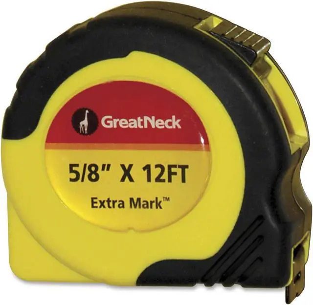 Main image of Great Neck ExtraMark Power Tape 5/8" x 12ft Steel Yellow/Black 95007