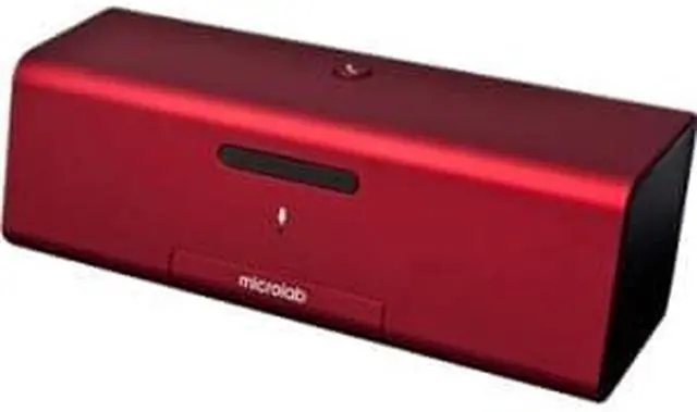 Alt view image 3 of 10 - Microlab MD 212 Portable Bluetooth Speaker Dock with 30-pin Connecter and Mic (Red)