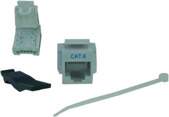Main image of Cable Wholesale Cat 6 Keystone Jack, White, Toolless, RJ45 Female