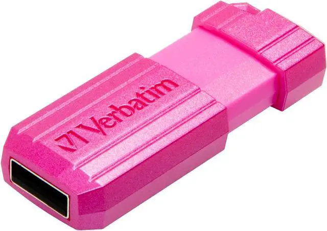 Alt view image 2 of 4 - Verbatim 16GB PinStripe USB Flash Drive - Hot Pink