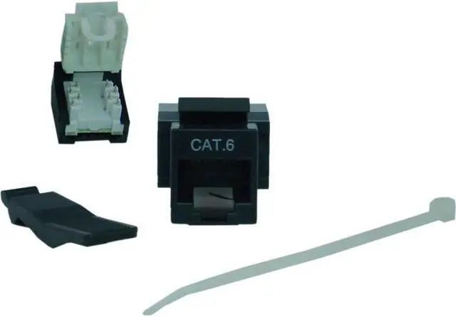 Main image of Cable Wholesale Cat 6 Keystone Jack Toolless RJ45 Female - Black