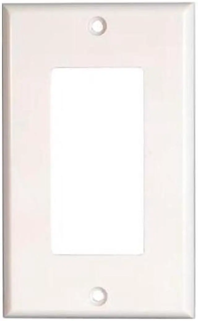 Alt view image 3 of 5 - Cable Wholesale Decora Wall Plate White 1 Hole, Single Gang