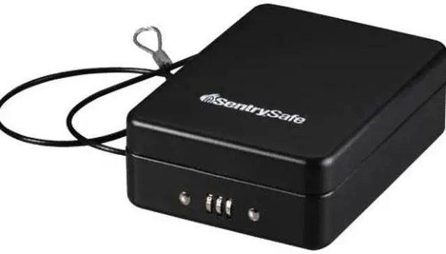 Alt view image 3 of 20 - P005C Portable Combination-Lock Security Safe 0.05 cu ft 5.9 x 8 x 2.6 Black