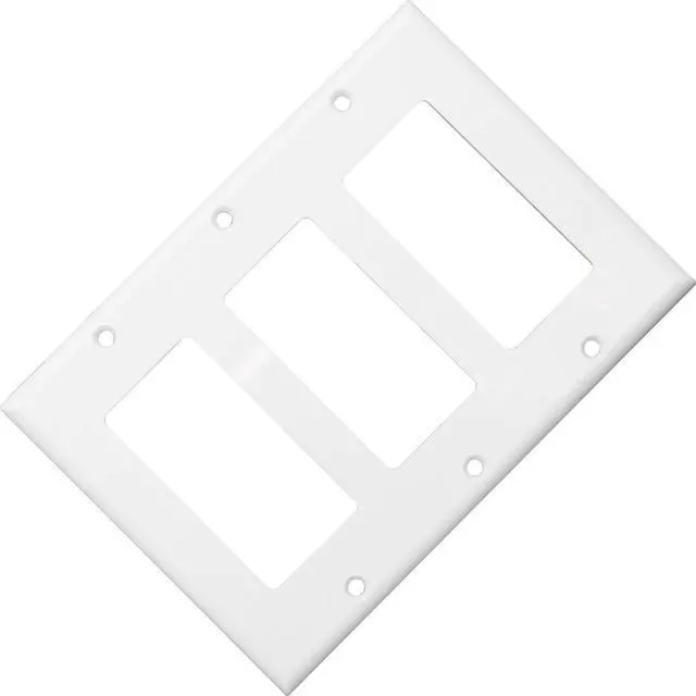 Alt view image 2 of 4 - Cable Wholesale Wall Plate White Blank Decora, Triple Gang