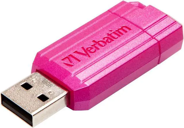 Main image of Verbatim 16GB PinStripe USB Flash Drive - Hot Pink