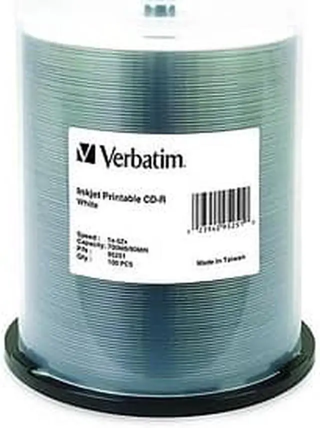 Main image of Verbatim CD-R 700MB 52X White Inkjet Printable - 100pk Spindle