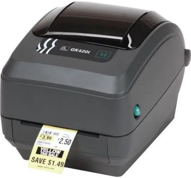 Main image of Zebra GK420t Thermal Transfer Label Printer, 203 dpi, US Cord, EPL, ZPLII, USB, Serial, Centronics Parallel, Government, TAA - GK42-102510-00GA