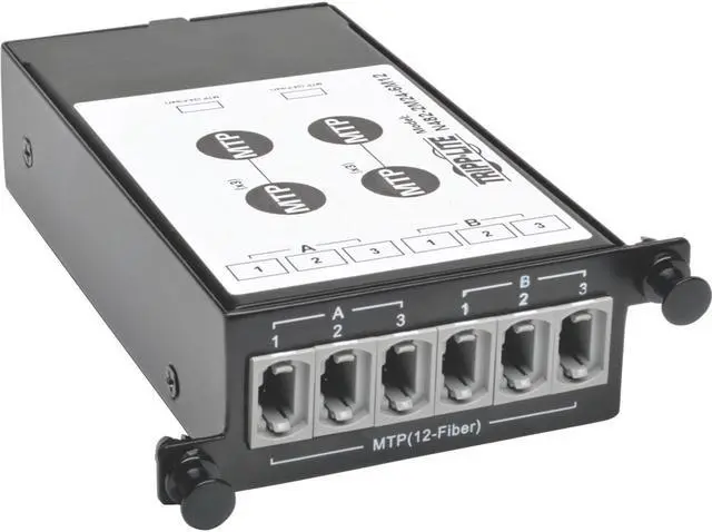 Alt view image 2 of 17 - Tripp Lite 2 x 24 Fiber MTP/MPO to 6 x 12 Fiber MTP/MPO Breakout Cassette (N482-2M24-6M12)