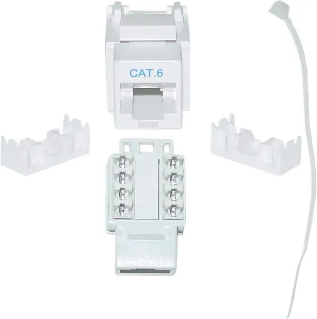 Main image of Cable Wholesale Cat 6 Keystone Jack, RJ45 Female to 110 Punch Down - White