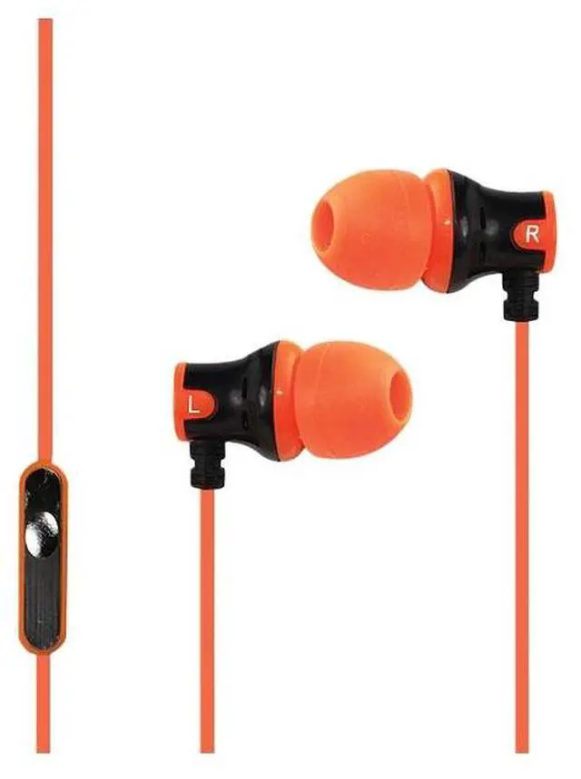 Alt view image 7 of 7 - Subjekt AMP-M1152 AMP'D Earphones with Microphone - Orange