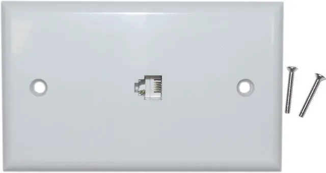 Main image of Cable Wholesale Telephone Wall Plate RJ11 4C White Smooth