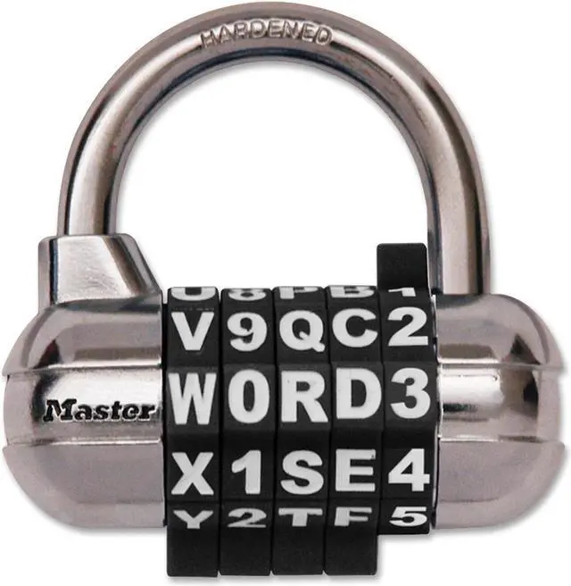 Main image of Master Lock Luggage Padlock,1 in,Oval,Silver 1534DBLK