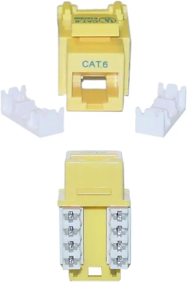 Main image of Cable Wholesale Cat 6 Keystone Jack RJ45 Female to 110 Punch Down - Yellow