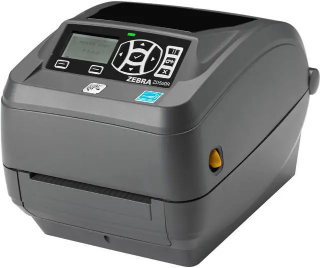 Main image of Zebra ZD500R 4" Desktop Thermal Transfer Label Printer, 203 dpi, USB, Serial, Centronics Parallel, Ethernet, RFID-UHF US/CA, Dispenser (Peel) - ZD50042-T112R1FZ