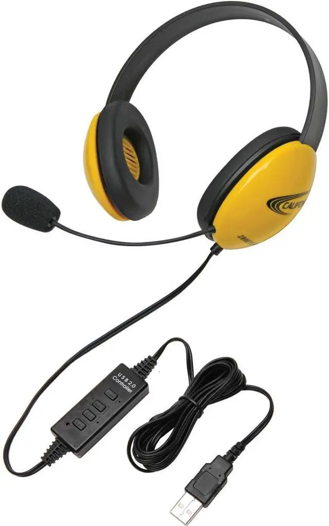 Alt view image 2 of 8 - Califone Children's Listening First Stereo Headset with Michrophone and 5.5 straight cord USB