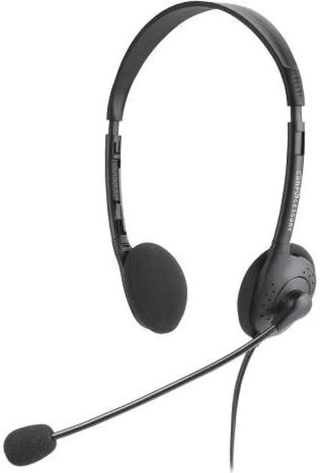 Alt view image 5 of 5 - Compucessory CCS15154 Lightweight Stereo Headphones with Microphone  71 in. Cord  BK