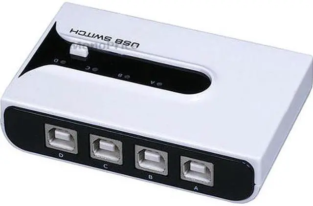 Alt view image 6 of 10 - Monoprice USB 2.0 Sharing Switch 4 to 1 with (2) A to B cable