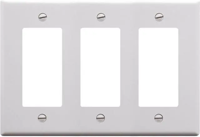 Alt view image 2 of 9 - ICC IC107DFTWH Decorex Faceplate 3 Gang White