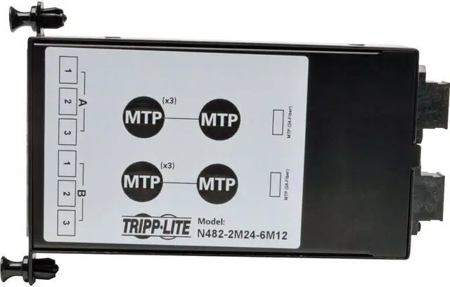 Alt view image 4 of 17 - Tripp Lite 2 x 24 Fiber MTP/MPO to 6 x 12 Fiber MTP/MPO Breakout Cassette (N482-2M24-6M12)
