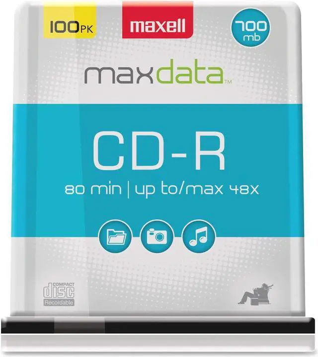 Main image of Maxell CD Recordable Media - CD-R - 48x - 700 MB - 100 Pack Spindle