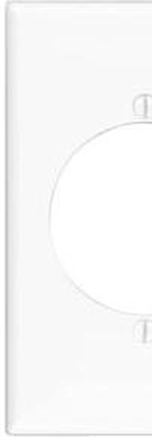 Main image of Leviton 1-Gang Single Receptacle Wall Plate, 2.15" Diameter Outlet Cover, Midway Size, Unbreakable Thermoplastic, 80728-I, Ivory