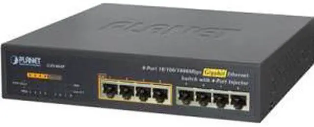 Alt view image 2 of 5 - Planet GSD-804P 8-Port 10/100/1000 Mbps with 4-Port PoE Ethernet Switch