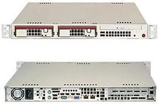 Alt view image 2 of 3 - SUPERMICRO SYS-6015V-T 1U Rackmount Barebone Server Dual LGA 771 Intel 5000V DDRII 667/533