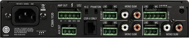 Alt view image 3 of 19 - Harman 4 Input 1 Output 80/120W Mixer/Amplifier NCSMA180-U-US