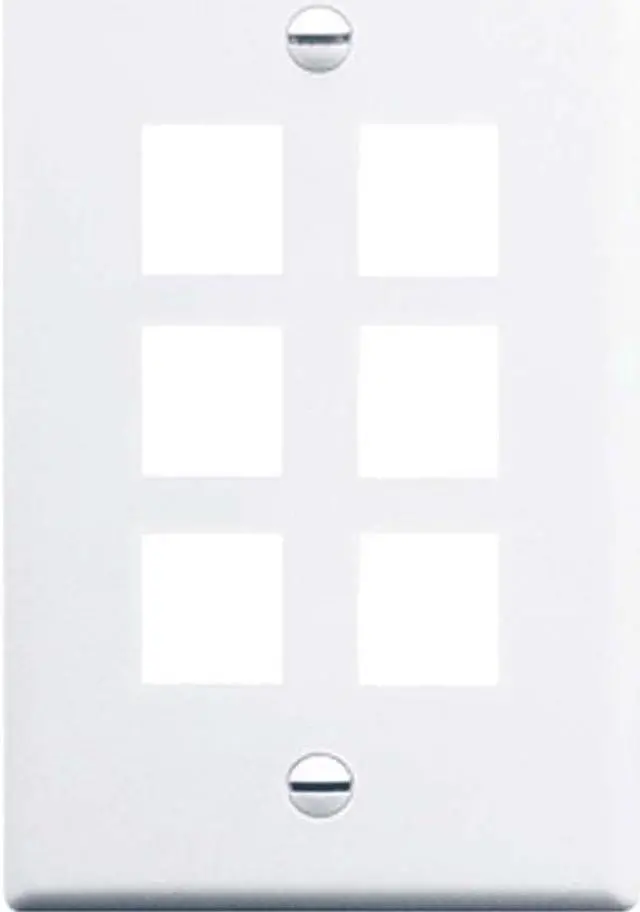 Alt view image 2 of 5 - ICC IC107LF6WH Oversized Classic face Plate 6 Port White