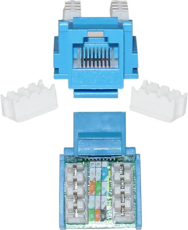 Main image of Cable Wholesale Cat 5e Keystone Jack, RJ45 Female to 110 Punch Down - Blue