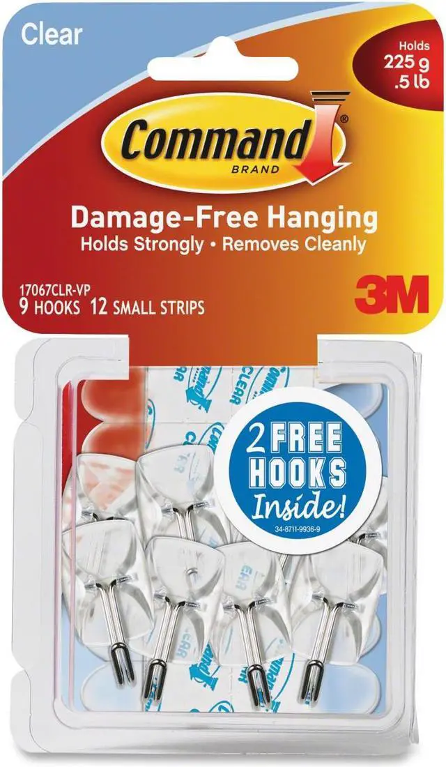 Alt view image 2 of 2 - 3M Command Clear Hooks and Strips
