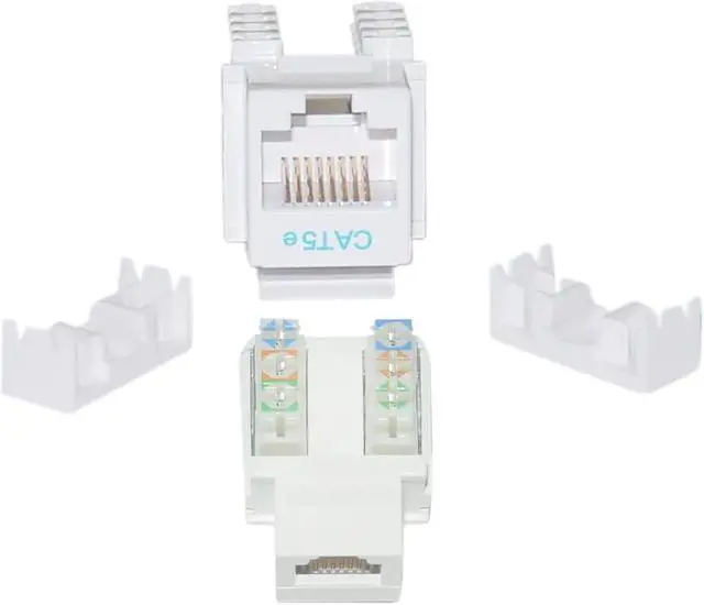 Main image of Cable Wholesale Cat 5e Keystone Jack, RJ45 Female to 110 Punch Down - White