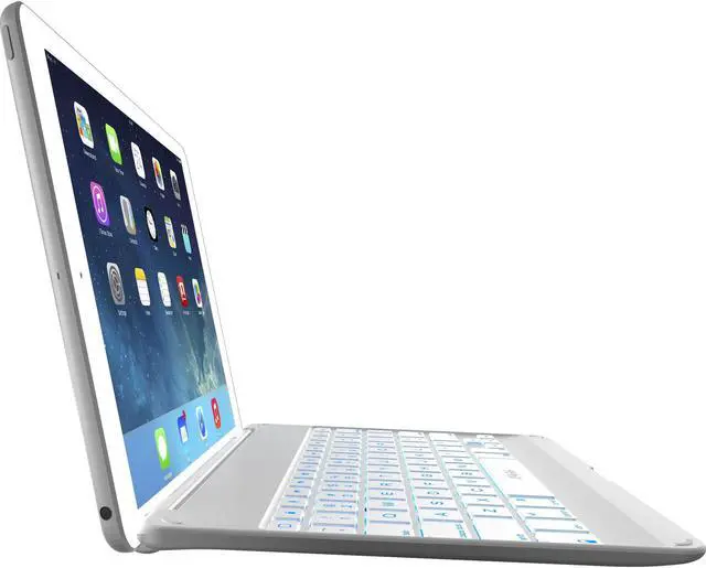 Alt view image 8 of 8 - Zaggkeys Cover Slvr Backlit Apple Ipad 5