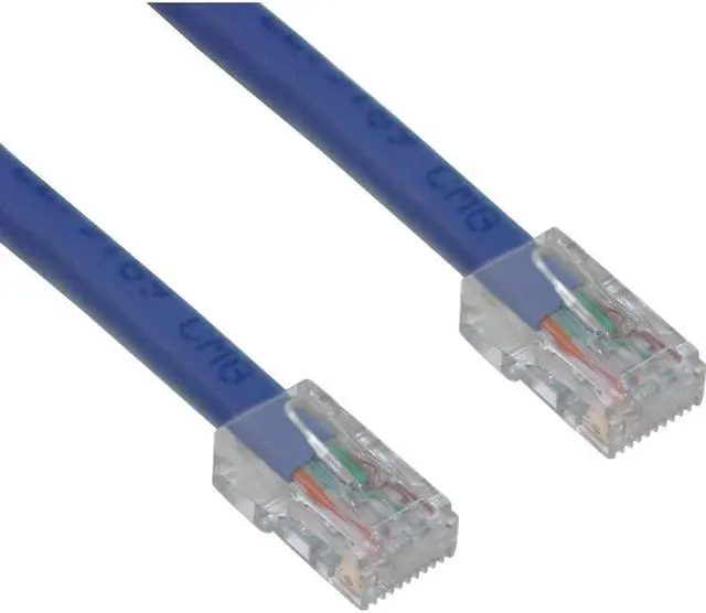 Alt view image 2 of 3 - Cat5e Ethernet Patch Cable, Bootless, 3 foot - Blue