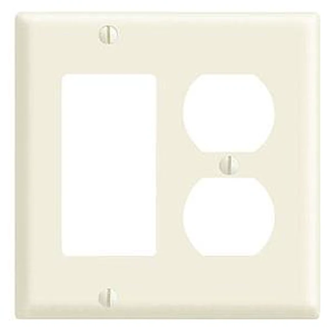 Main image of Leviton 1-Duplex 1-Decora/GFCI Device Combination Faceplate