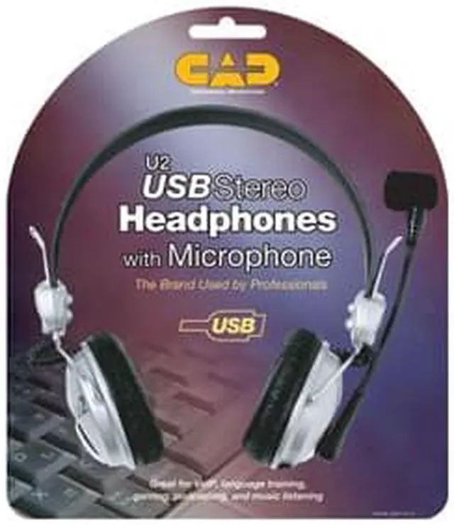 Alt view image 2 of 9 - CAD USB Stereo Headphones with Cardioid Condenser Microphone
