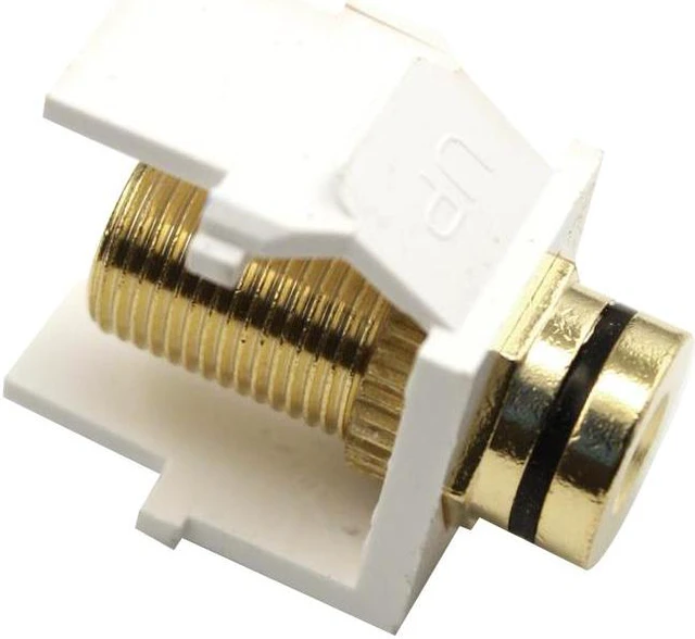 Alt view image 4 of 7 - Leviton 40837-BWE QuickPort Banana Jack Black Stripe, White