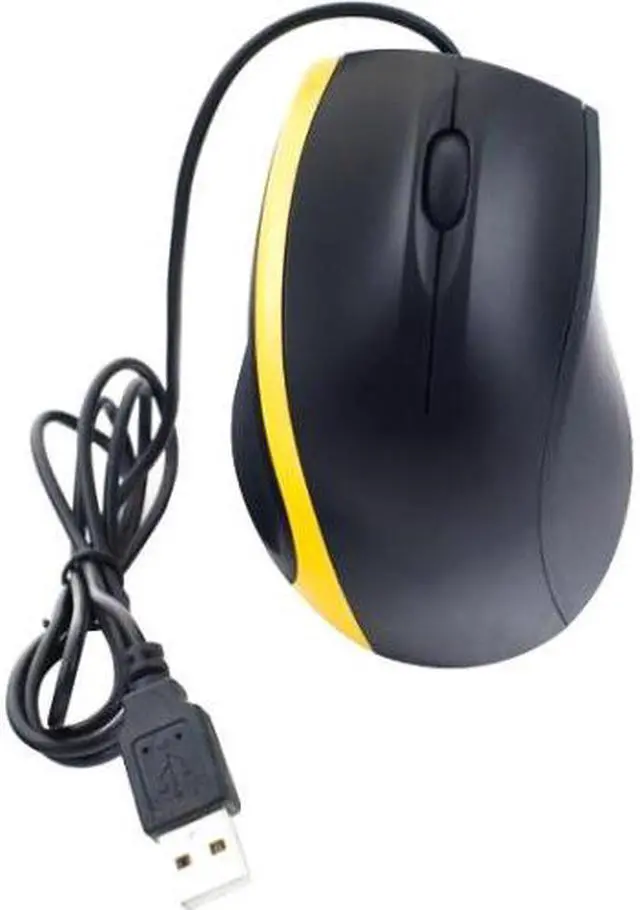 Alt view image 5 of 6 - NEON 3D Optical Mouse Dual-Button with Scrool-Wheel. Black With a Yellow Stripe Model NEO-865A-MSE