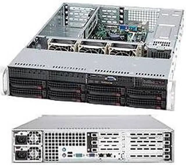Alt view image 4 of 4 - SUPERMICRO CSE-825TQ-R720UB Black 2U Rackmount Server Case 720W Redundant