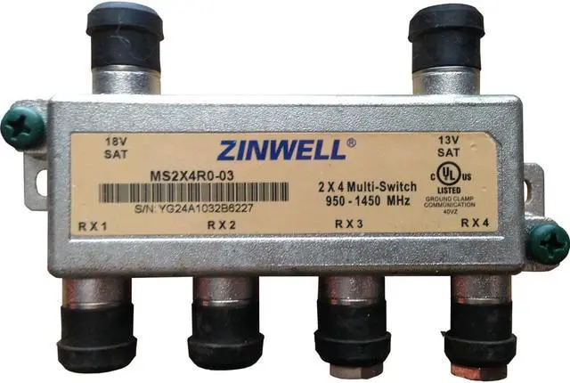 Main image of DirecTV Zinwell 2 X 4 Multi-switch 950-1450 Mhz - 1450 Mhz (ms2x4r0-03)