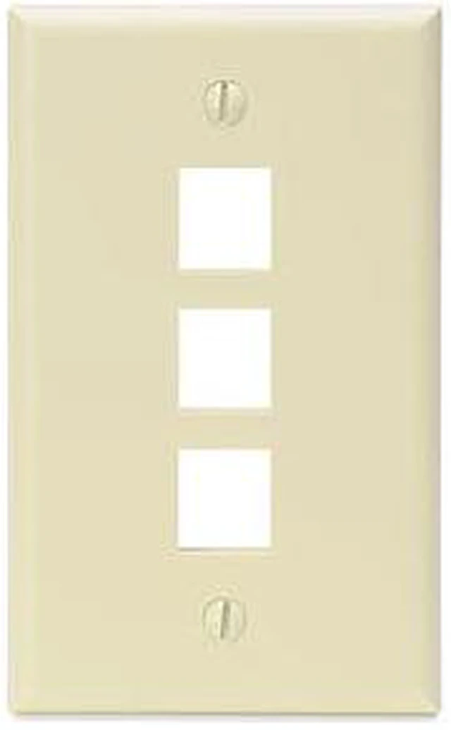 Main image of Leviton Almond Quickport 3-Port Wallplate 41080-3AP