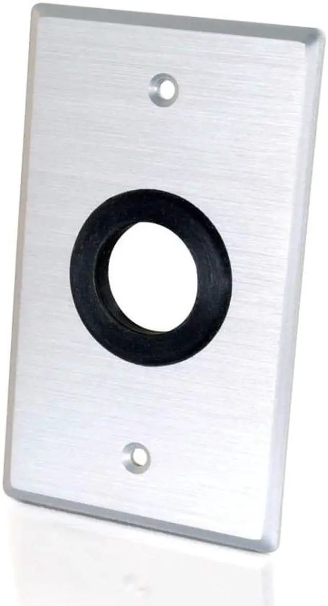 Alt view image 3 of 3 - C2G 40488 C2G Single Gang 1in Grommet Wall Plate - Brushed Aluminum - 1-gang
