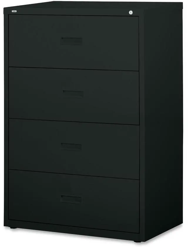 Alt view image 4 of 19 - Lorell Lateral File 4-Drawer 30"x18-5/8"x52-1/2" Black 60560