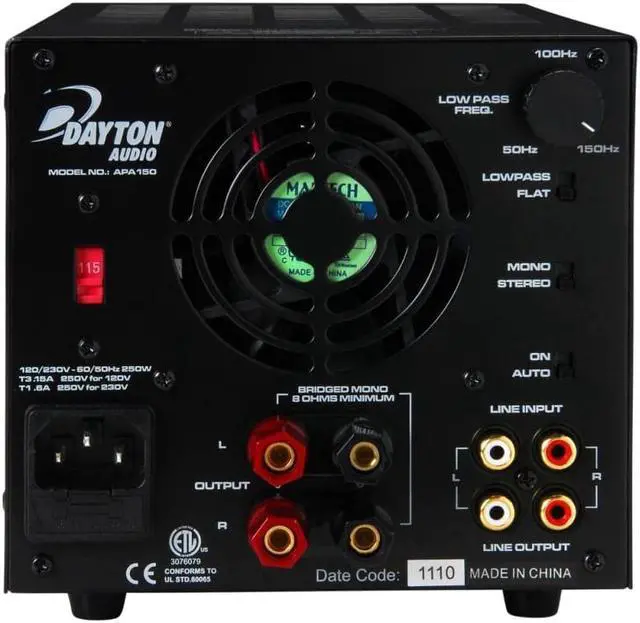Alt view image 9 of 11 - Dayton Audio APA150 150W Power Amplifier 300-812