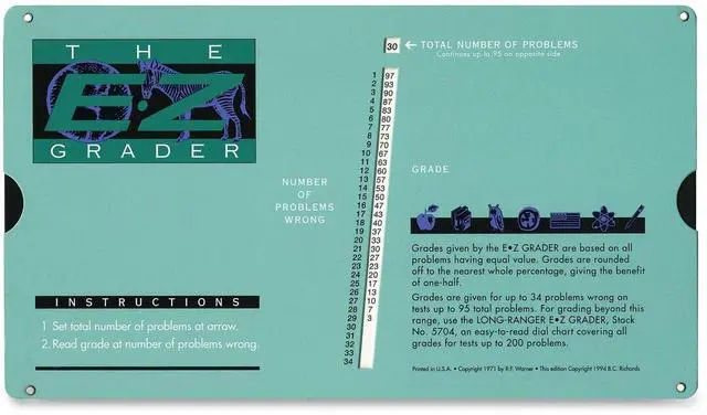 Alt view image 3 of 6 - Advantus E-Z Grader Chart, Green 5703