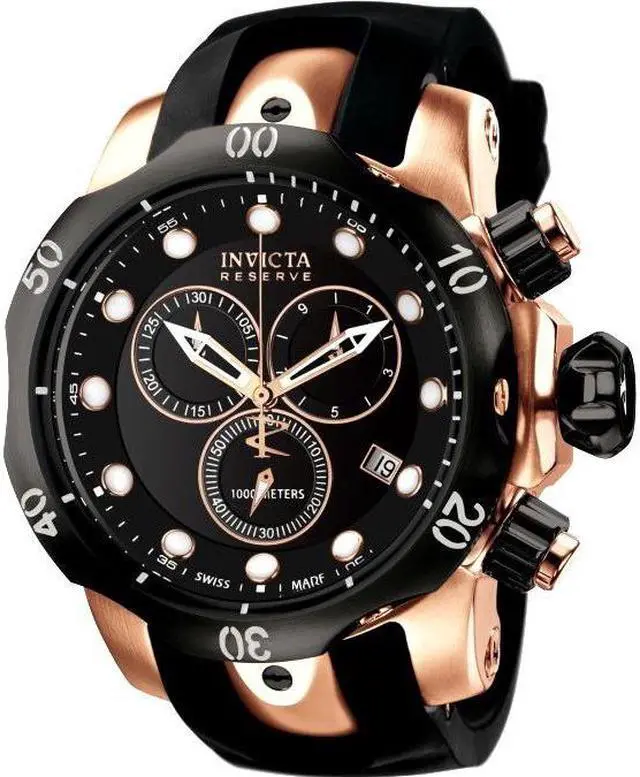 Alt view image 8 of 16 - Invicta 5733 Men's Venom Reserve Chronograph Black Polyurethane And Dial Watch