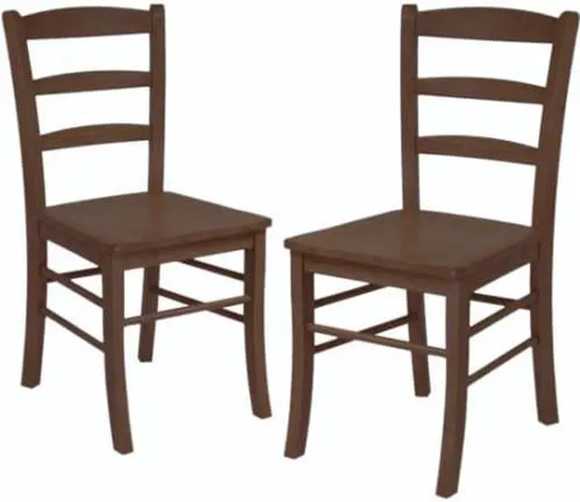Alt view image 2 of 11 - Set Of 2 Ladder Back Chair, Rta, Anitque Walnut By Winsome Wood