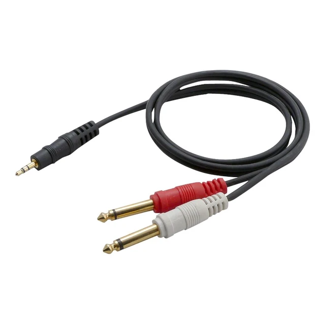 Alt view image 6 of 7 - 12 Gauge 3Ft 3.5mm Male Stereo To Dual 1/4'' Male Mono Y-Cable Adapter